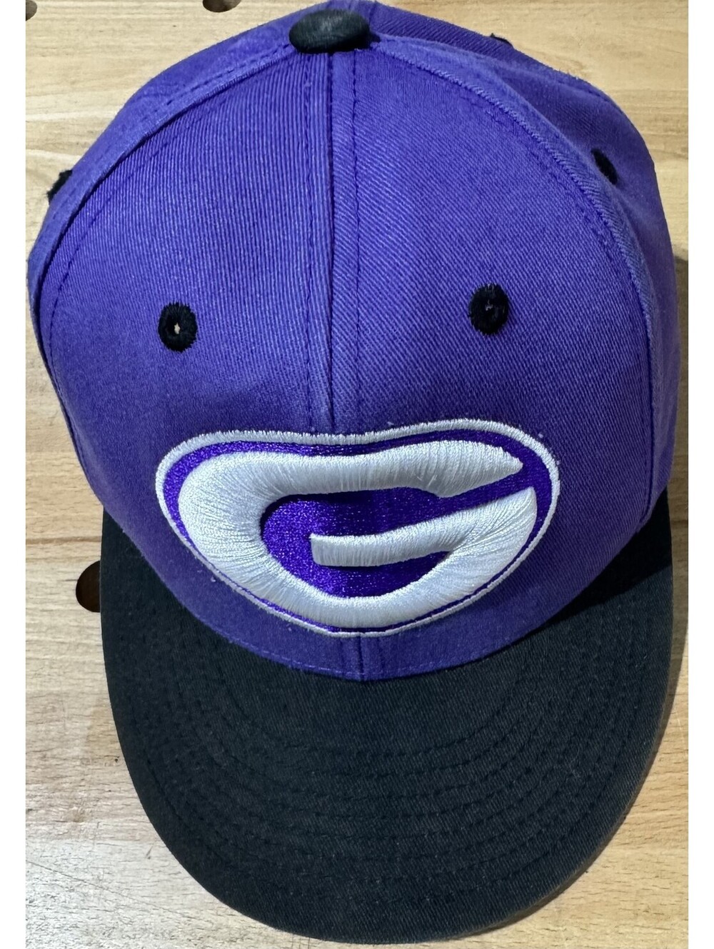 CHAMPRO HC4 Purple Black Greenbay Packers Hat Cap Size S Fitted Football